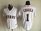 Majestic Houston Astros #1 Carlos Correa White Stitched Baseball Jersey,baseball caps,new era cap wholesale,wholesale hats